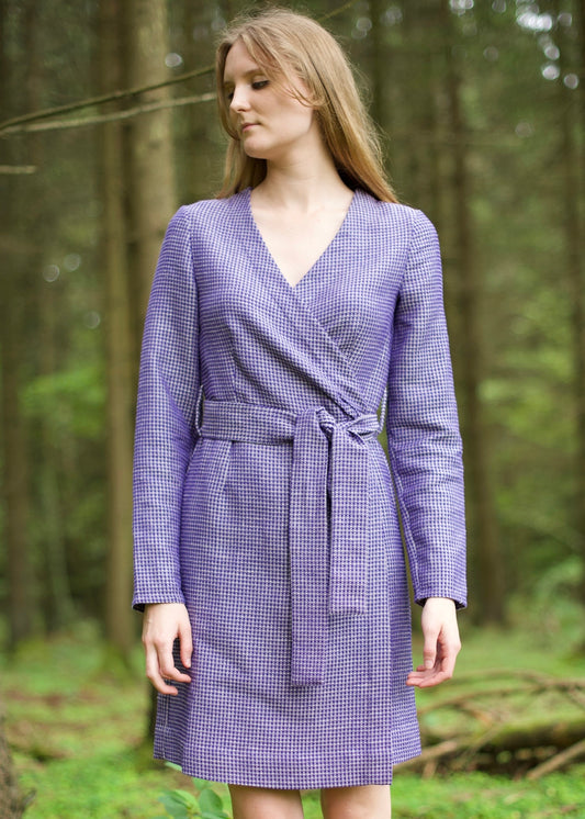 Aurora Linen-Cotton Wrap Dress