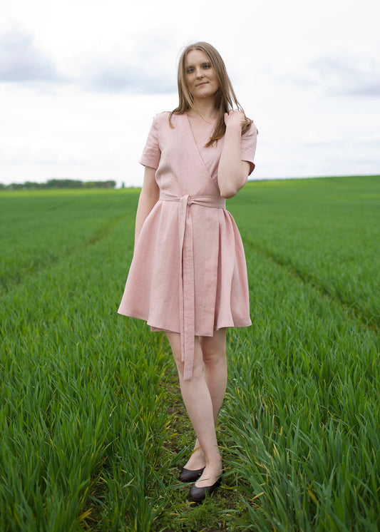 Rosalie Linen Wrap Dress