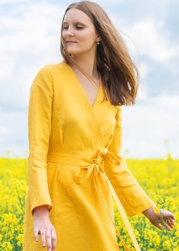 Freya Linen Wrap Dress