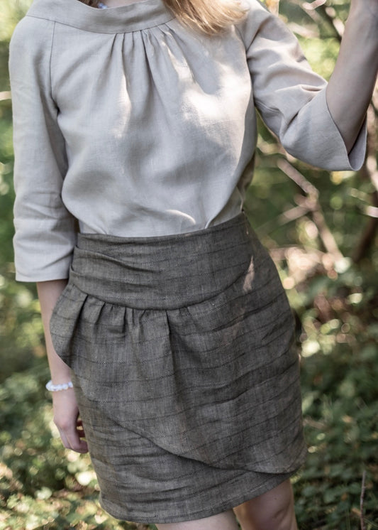 Elara Linen Mini Skirt