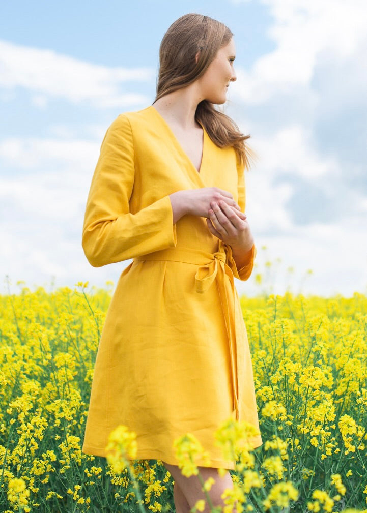 Freya Linen Wrap Dress